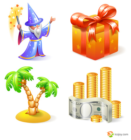 4 Free icons-magician-gift-tree-money